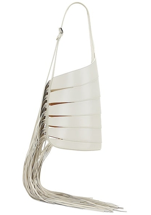 ALAÏA Medium Babel Fringe Hobo Bag in Ivory - White. Size all.