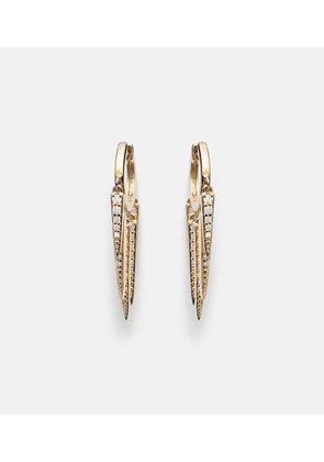 Sydney Evan Fringe Huggie 14kt gold hoop earrings with diamonds