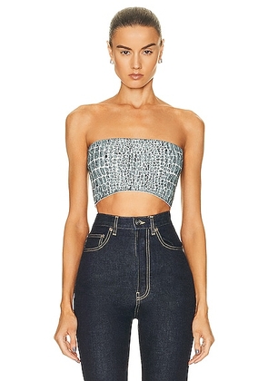 ALAÏA Bandeau Top in Blanc & Opaline - Multi. Size 42 (also in 44).