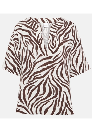 Max Mara Siberia zebra-print jersey top