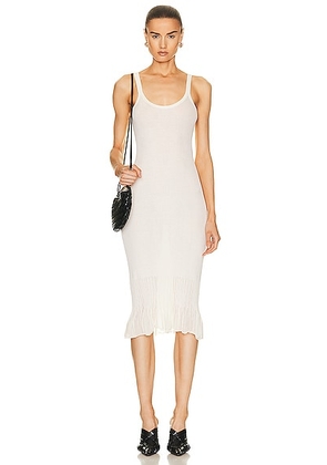 Bottega Veneta Sleeveless Ruffle Dress in Chalk - Ivory. Size S (also in ).