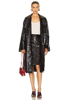 Bottega Veneta Croc Embossed Coat in Henna - Burgundy. Size 34 (also in ).