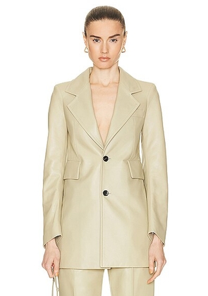 Bottega Veneta Curved Sleeve Jacket in Fennel Seed - Beige. Size 34 (also in 36, 38).