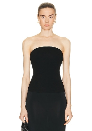 Enza Costa Silk Rib Tube Top in Black - Black. Size L (also in M, S, XL, XS).