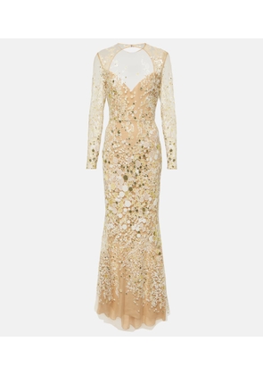 Elie Saab Atom sequined embroidered tulle gown