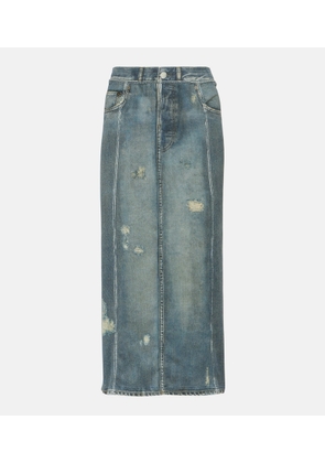 Acne Studios Mid-rise printed denim midi skirt
