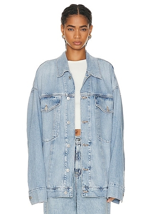 AGOLDE Wayne Denim Jacket in Resent - Denim-Light. Size S (also in L, M, XL, XS).