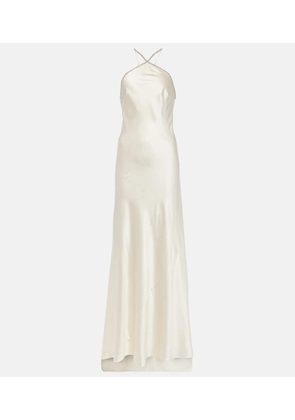 Roland Mouret Bridal embellished silk satin gown