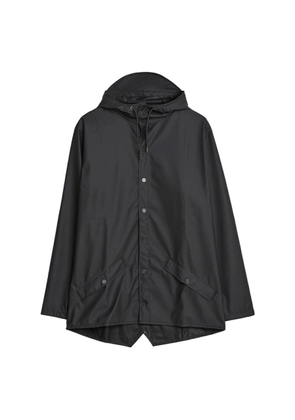 Rains Black Waterproof Hooded Rain Jacket