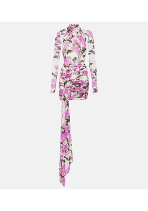 David Koma Floral ruched minidress