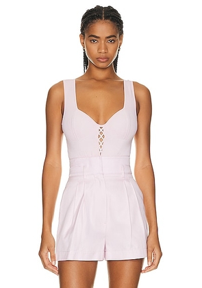 ALAÏA Corset Bodysuit in Rose Dragee - Rose. Size 40 (also in 42, 44).