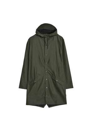 Rains Green Lightweight Waterproof Long Jacket