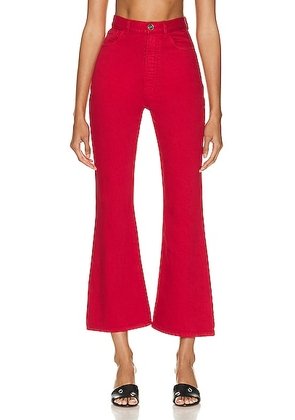 ALAÏA Bootcut Jeans in Rouge Alaia - Red. Size 34 (also in 36, 38, 40, 42).