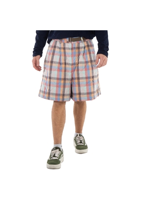 Sacai Mens Multi Plaid Quilted Shorts