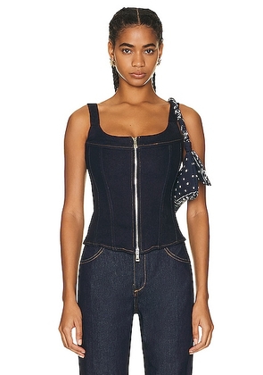EB Denim Rainy Corset in Midnight - Denim-Dark. Size S (also in XS).