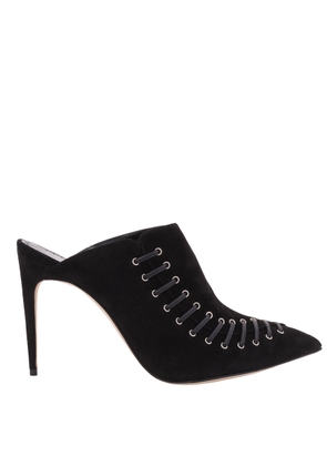 Manolo Blahnik Black Suede Dobre 105 Heeled Mules