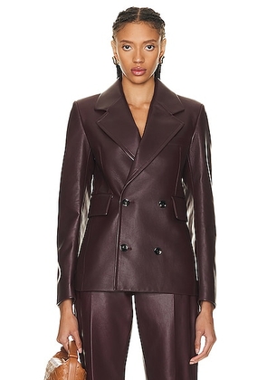 Bottega Veneta Leather Jacket in Jam - Burgundy. Size 34 (also in 40).