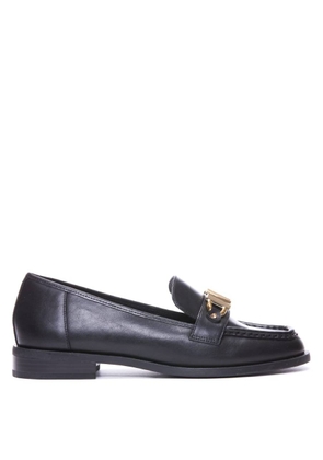 Michael Kors Tiegan Leather Logo Plaque Loafers