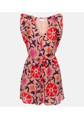 Velvet Jenna printed cotton and silk minidress