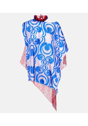 Dries Van Noten Embellished printed silk-blend blouse