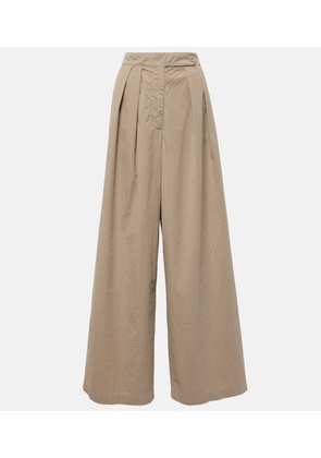 Dries Van Noten Pleated cotton wide-leg pants