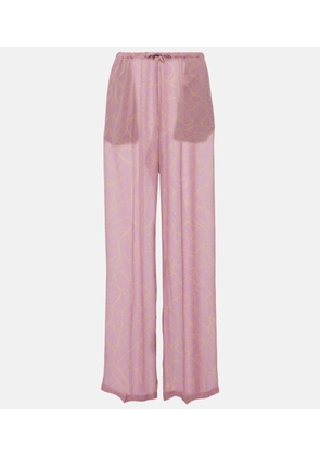 Dries Van Noten Printed wide-leg pants
