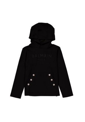 Balmain Kids Logo Embroidered Buttons Hoodie
