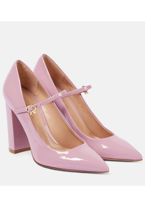 Gianvito Rossi Ribbon Jane patent leather pumps