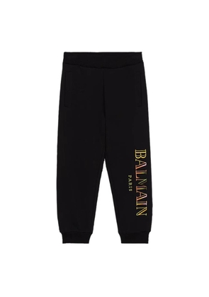 Balmain Kids Vertical Logo Embroidered Joggers