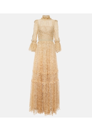 Costarellos Ruched lace gown