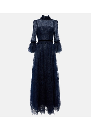 Costarellos Ruched lace gown