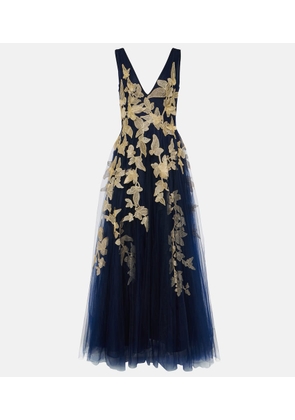 Costarellos Arcangela applique tulle gown