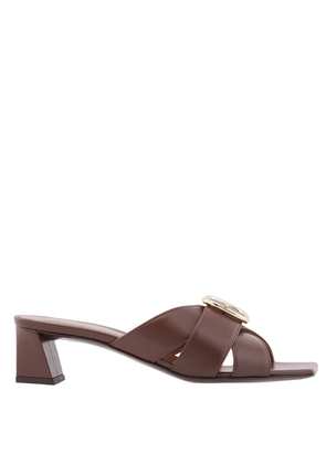 Giuseppe Zanotti Leather Buckle Mid-Heel Sandals