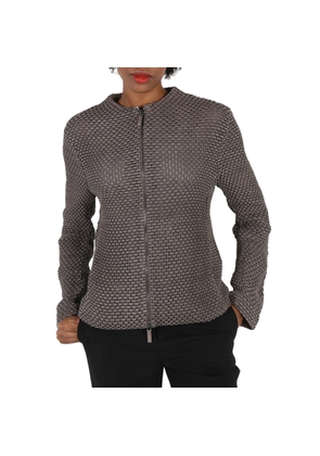Emporio Armani Grey Knit-Jacquard Jacket