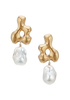 AGMES Baroque Bodmer Earrings in Gold Vermeil in Gold Vermeil & Pearl - Metallic Gold. Size all.