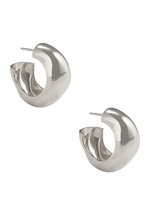 AGMES Small Celia Hoop Earrings in Sterling Silver - Metallic Silver. Size all.