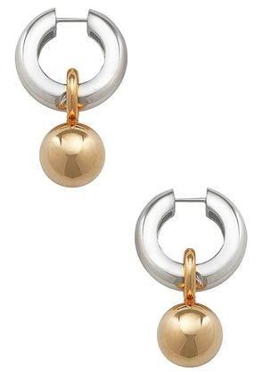 AGMES Sonia Earrings in Silver & Vermeil Combo in Sterling Silver & Gold Vermeil Mix - Metallic Silver. Size all.