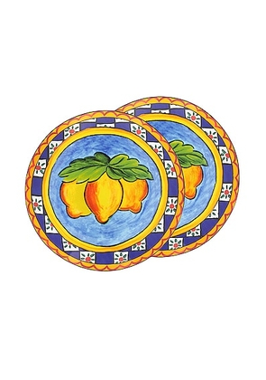Dolce & Gabbana Casa Carretto Lemon Set Of 2 Bread Plates in Multicolor in N/A - Yellow. Size all.