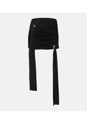 Blumarine Embellished draped jersey miniskirt
