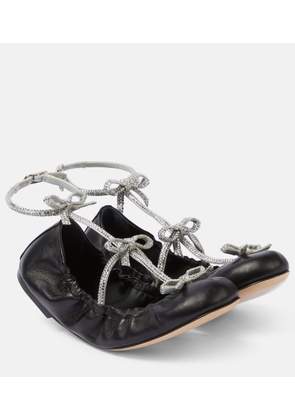 Rene Caovilla Caterina embellished leather ballet flats
