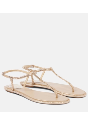 Rene Caovilla Diana satin and leather thong sandals