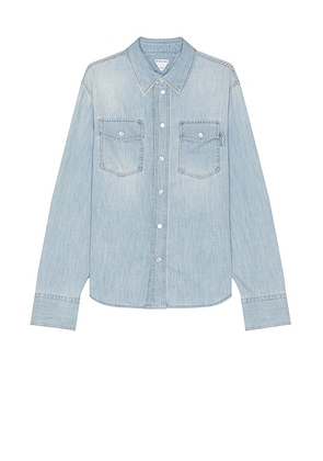 Bottega Veneta Bleached Light Denim Shirt in Light Bleach - Blue. Size 48 (also in 50).