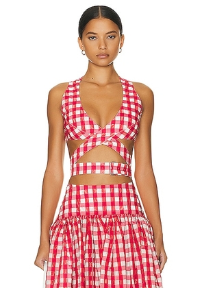 ALAÏA Bra Top in Rouge & Fuchsia - Red. Size 42 (also in ).