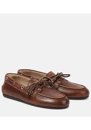Miu Miu Leather boat shoes