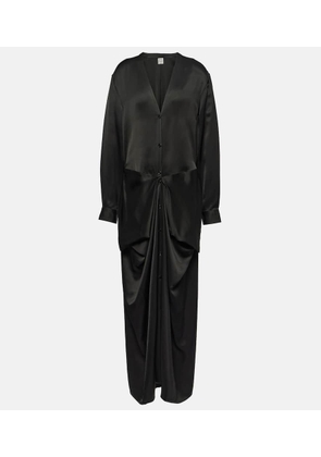 Toteme Gathered satin maxi dress