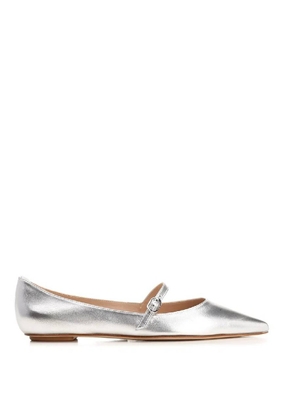 Stuart Weitzman Emilia Metallic Mary Jane Flats