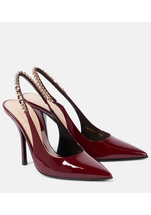 Gucci Signoria patent leather slingback pumps