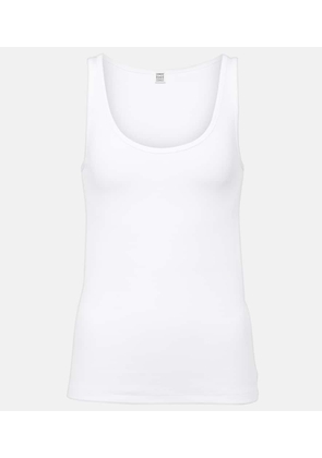 Toteme Ribbed-knit cotton-blend jersey tank top