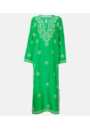 Juliet Dunn Embroidered silk kaftan