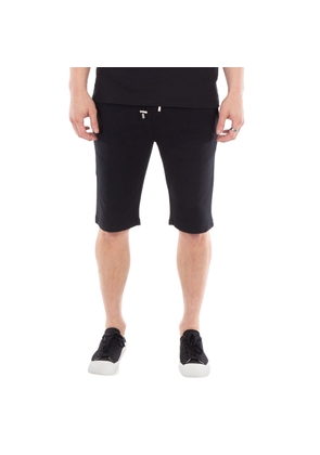 Balmain Cotton Shorts With Flocked Balmain Paris Logo